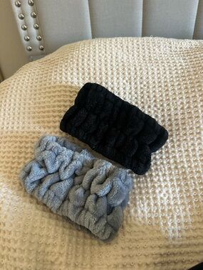 NEW Spa Facial Headbands - Black & Light Gray -NEVER WORN-